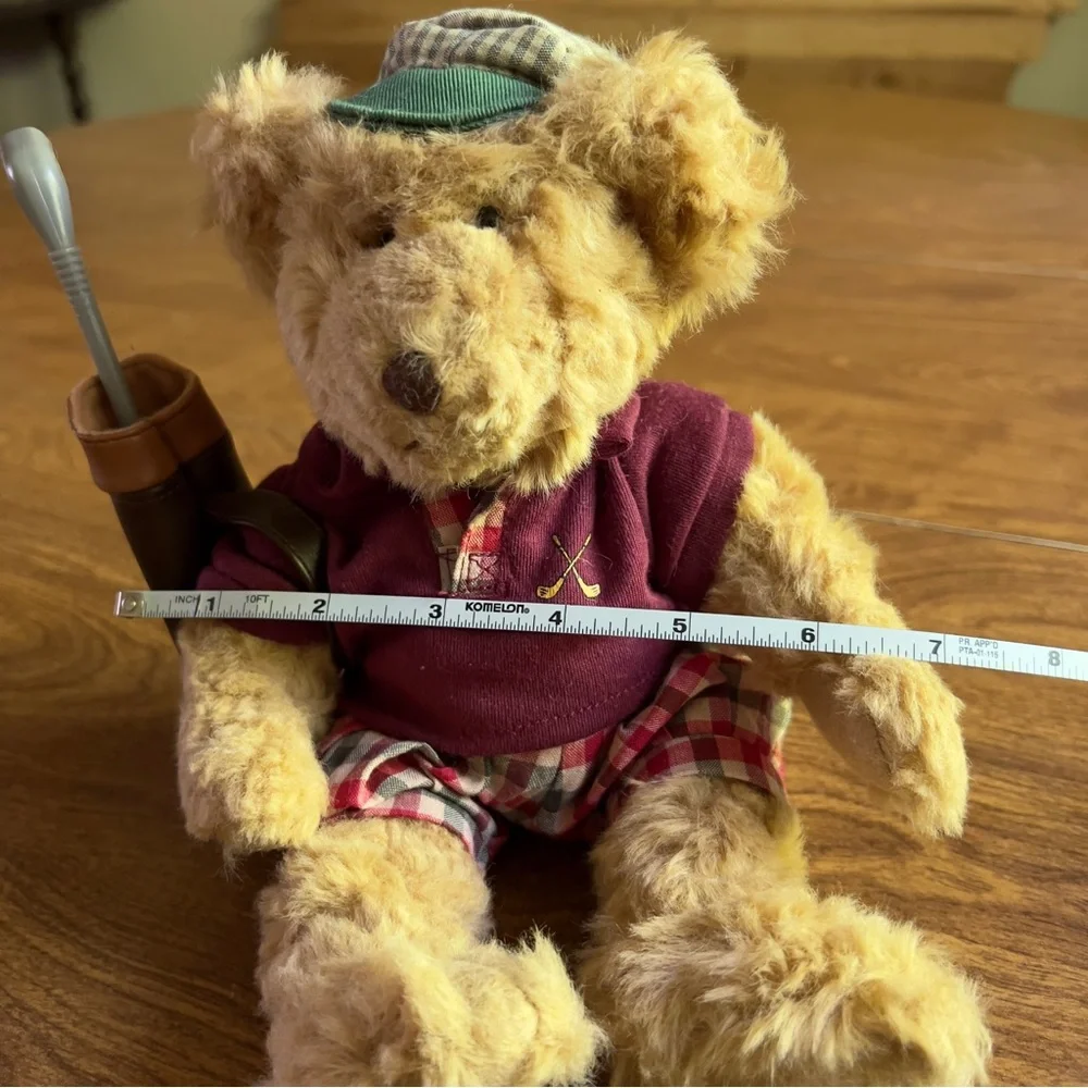 Russ Berrie Bears CHIP GOLFER Vintage Teddy Bear Stuffed Animal Toys